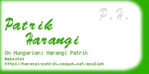 patrik harangi business card
